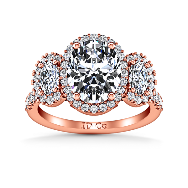 Halo Engagement Ring Summer 14K Rose Gold