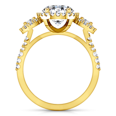 Halo Engagement Ring Summer 14K Yellow Gold