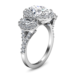 Halo Engagement Ring Summer 14K White Gold