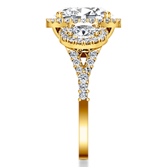 Halo Engagement Ring Summer 14K Yellow Gold