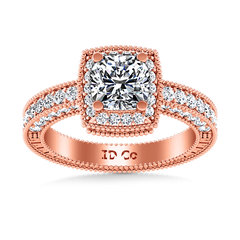 Halo  Engagement Ring Danica 14K Rose Gold
