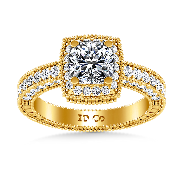 Halo  Engagement Ring Danica 14K Yellow Gold