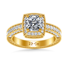 Halo  Engagement Ring Danica 14K Yellow Gold