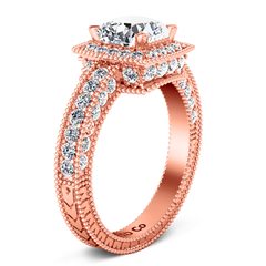 Halo  Engagement Ring Danica 14K Rose Gold