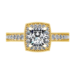 Halo  Engagement Ring Danica 14K Yellow Gold
