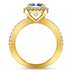 Halo Cushion Cut Engagement Ring Claire 14K Yellow Gold