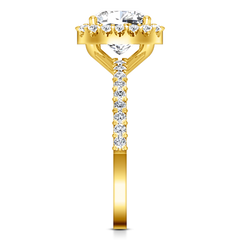 Halo Cushion Cut Engagement Ring Claire 14K Yellow Gold