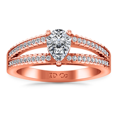 Pave Engagement Ring Season Pear 14K Rose Gold