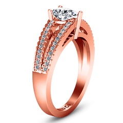 Pave Engagement Ring Season Pear 14K Rose Gold