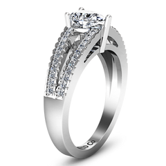 Pave Engagement Ring Season Pear 14K White Gold