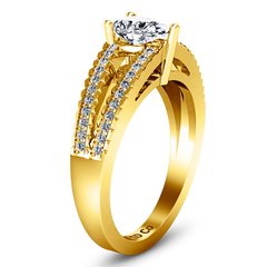 Pave Engagement Ring Season Pear 14K Yellow Gold