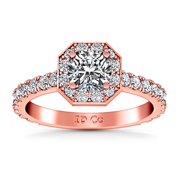 Halo Engagement Ring Irina 14K Rose Gold