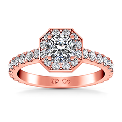 Halo Engagement Ring Irina 14K Rose Gold
