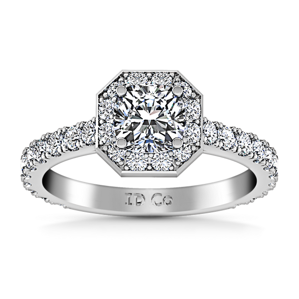 Halo Engagement Ring Irina 14K White Gold