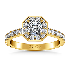 Halo Engagement Ring Irina 14K Yellow Gold