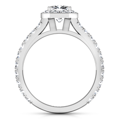 Halo Engagement Ring Irina 14K White Gold