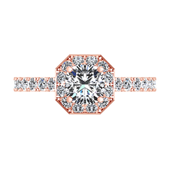 Halo Engagement Ring Irina 14K Rose Gold