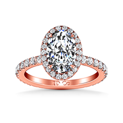 Halo  Engagement Ring Elsa 14K Rose Gold