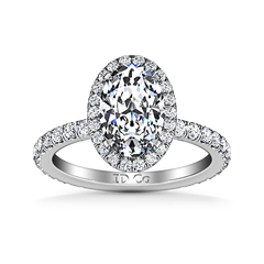 Halo  Engagement Ring Elsa 14K White Gold