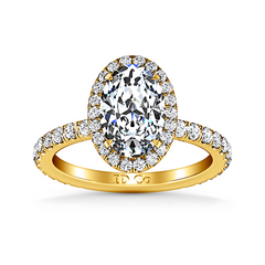 Halo  Engagement Ring Elsa 14K Yellow Gold