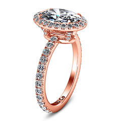 Halo  Engagement Ring Elsa 14K Rose Gold