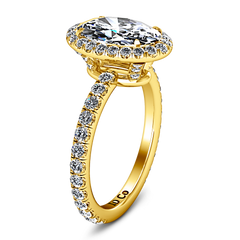 Halo  Engagement Ring Elsa 14K Yellow Gold