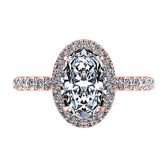 Halo  Engagement Ring Elsa 14K Rose Gold