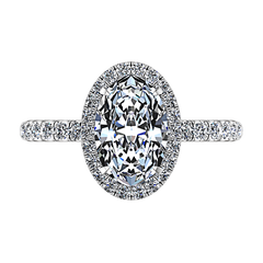 Halo  Engagement Ring Elsa 14K White Gold