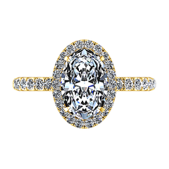 Halo  Engagement Ring Elsa 14K Yellow Gold