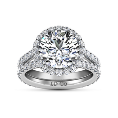 Halo  Engagement Ring Emotion 14K White Gold