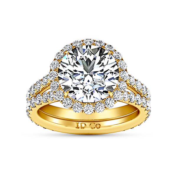 Halo  Engagement Ring Emotion 14K Yellow Gold