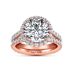 Halo  Engagement Ring Emotion 14K Rose Gold