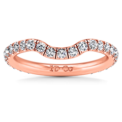 Diamond Wedding Band Emotion 0.58 Cts 14K Rose Gold