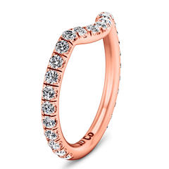 Diamond Wedding Band Emotion 0.58 Cts 14K Rose Gold