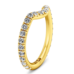 Diamond Wedding Band Emotion 0.58 Cts 14K Yellow Gold