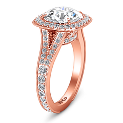 Halo Engagement Ring Anthea 14K Rose Gold