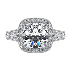 Halo Engagement Ring Anthea 14K White Gold