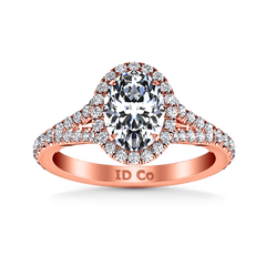 Halo Oval Engagement Ring Melody 14K Rose Gold