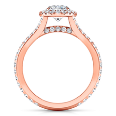 Halo Oval Engagement Ring Melody 14K Rose Gold
