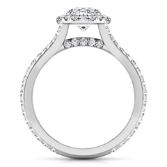Halo Oval Engagement Ring Melody 14K White Gold