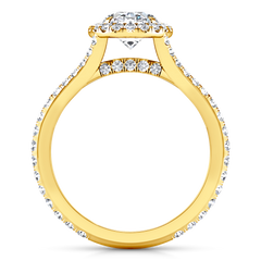 Halo Oval Engagement Ring Melody 14K Yellow Gold