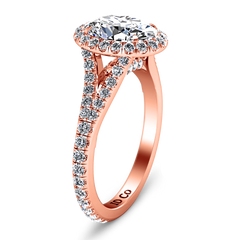 Halo Oval Engagement Ring Melody 14K Rose Gold