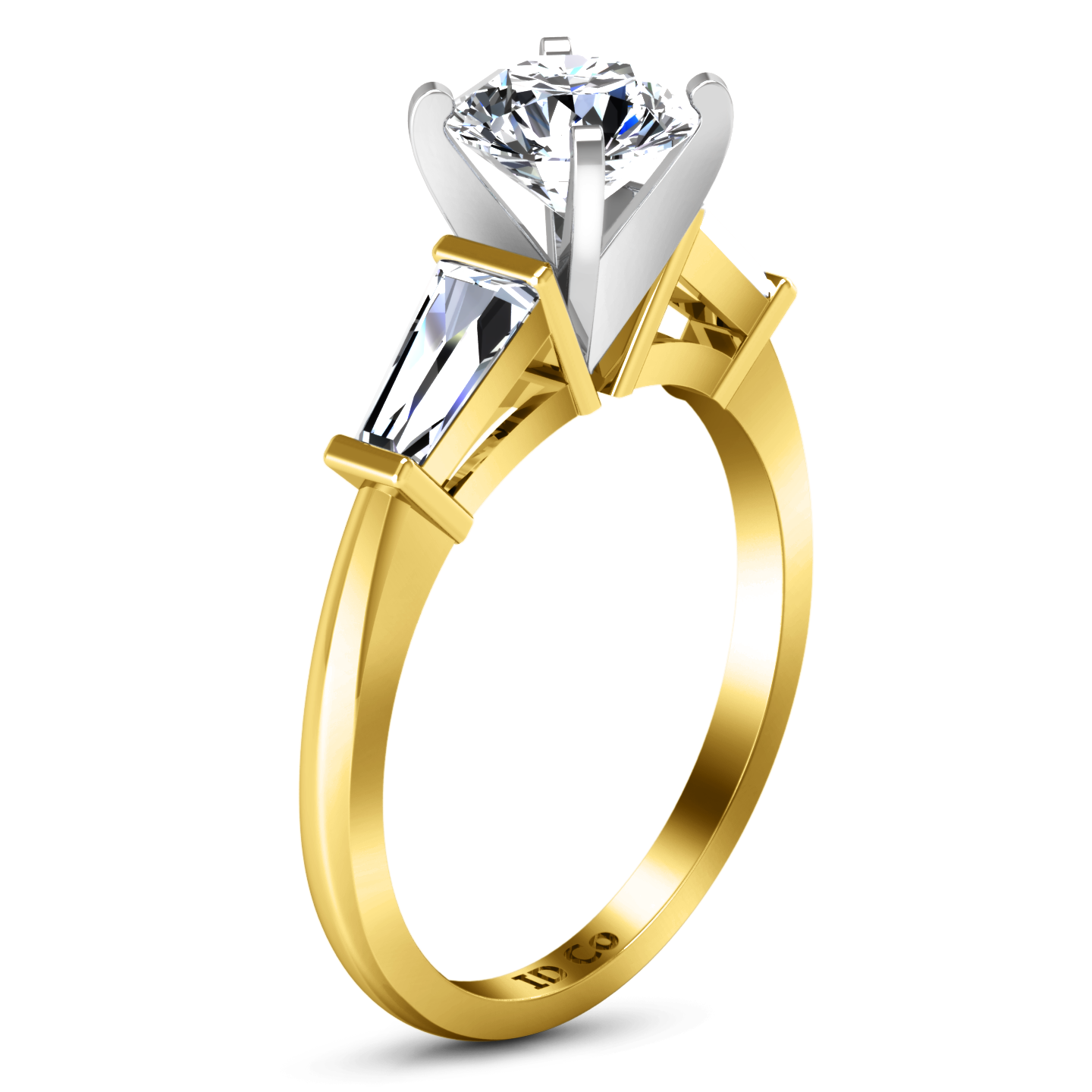 Yellow gold engagement ring 2025 with white gold prongs