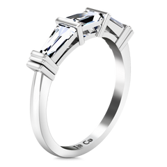Diamond Wedding Band Structural Tapered Baguette 0.24 Cts 14K White Gold