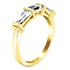 Diamond Wedding Band Structural Tapered Baguette 0.24 Cts 14K Yellow Gold