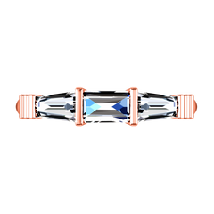 Diamond Wedding Band Structural Tapered Baguette 0.24 Cts 14K Rose Gold