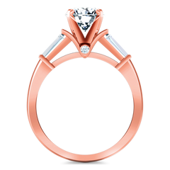 Pave Engagement Ring Classic Baguette 14K Rose Gold