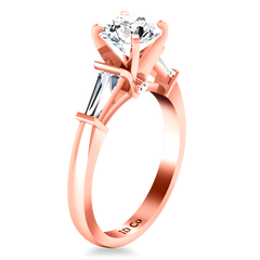 Pave Engagement Ring Classic Baguette 14K Rose Gold