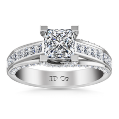 Pave Princess Cut Engagement Ring Isabella 14K White Gold