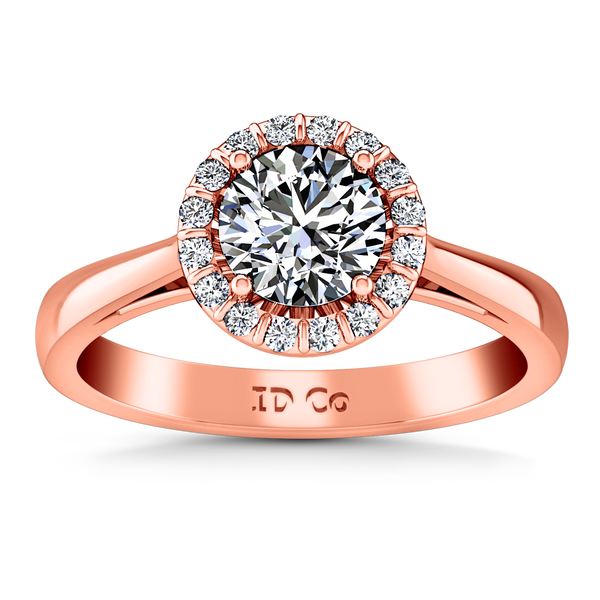 Halo Engagement Ring Soleil 14K Rose Gold